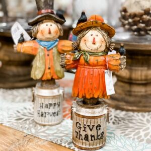 GERSON RESIN SCARECROW GALVANIZED LOOK  9.6" SOLD SEPARATE