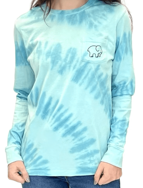 Ivory Ella Long-Sleeve Ombre Dip-Dye T-Shirt