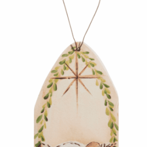 RAZ 6" JESUS IN MANGER CUT OUT ORNAMENT