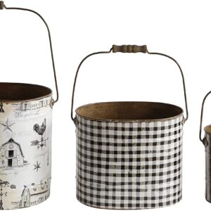 CREATIVE CO OP TIN BUCKETS SET OF 3