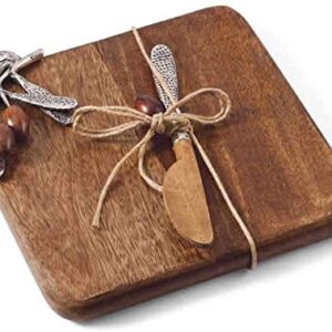 MUD PIE OLIVE SMALL CUTTING BOARD SET 8" X 8" SQUARE