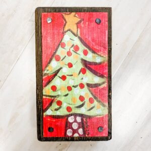 Baxter and Me Wood Block Christmas Tree