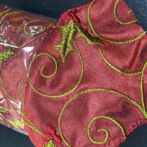 Regency Silk Stitched  Burgundy Ribbon