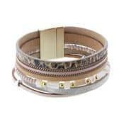 Jane Marie 3 Ring Magnetic Bracelet Gold/Brown