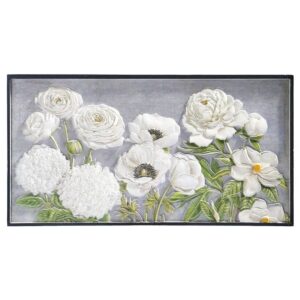 RAZ  30" CARVED WOOD FLORAL FRAMED WALL ART
