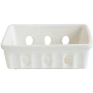 CREATIVE CO-OP WHITE BERRY BOWL/SOAP DISH