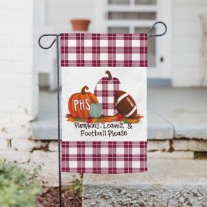 PHS PUMPKIN, LEAVES AND FOOTBALL GARDEN FLAG