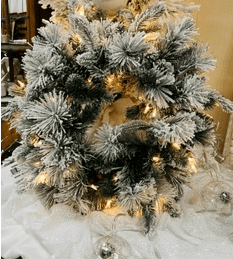 SEASON'S DESIGNS 20" VERMONT COLLECTION WREATH WITH 50 CLEAR LIGHTS