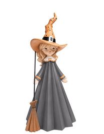DECEMBER DIAMONDS 21" WITCH GIRL WITH BROOM