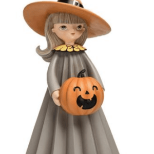 DECEMBER DIAMONDS 18" WITCH GIRL WITH PUMPKIN
