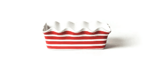 COTON COLORS RED STRIPE RUFFLE LOAF PAN