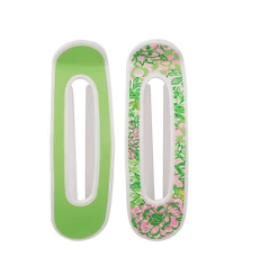 LILLY PULITZER FLAT CLIP SET, LIME FEELING GOOD/JADE LIME