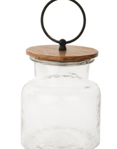 THE ROUND TOP COLLECTION CED GLASS JAR WITH NATURAL WOOD LID