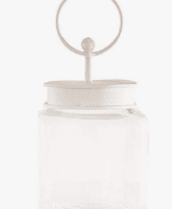 THE ROUND TOP COLLECTION GLASS JAR-ROUND W/WHITE LID