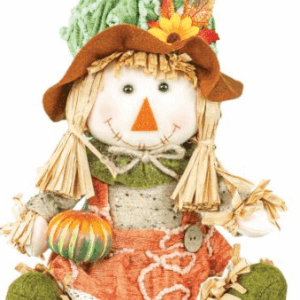 FARMSTEAD SCARECROWS WITH PUMPKIN AND WELCOME SIGN (SET OF 2)