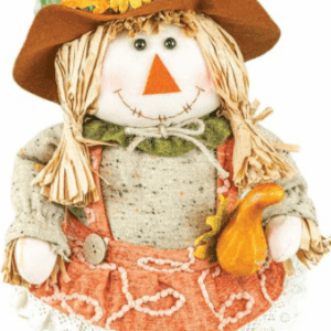 FARMSTEAD 15" SCARECROWS WITH PITCHFORK AND SQUASH (SET OF 2)