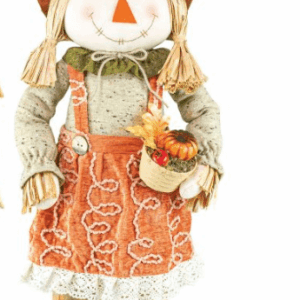 FARMSTEAD 29" SCARECROWS WITH WELCOME SIGN AND BASKET (SET OF 2)