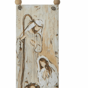 RAZ 7" HOLY FAMILY WOODEN ORNAMENT