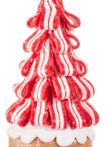 RAZ 6.75" PEPPERMINT RIBBON TREE ORNAMENT