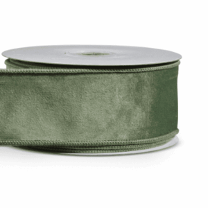 RAZ 2.5"X10YDS. GREEN VELVET WIRED RIBBON
