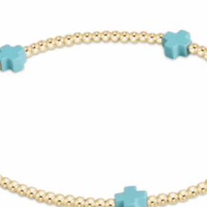 ENEWTON EGIRL SIGNATURE CROSS SMALL GOLD PATTERN 2MM BEAD BRACELET