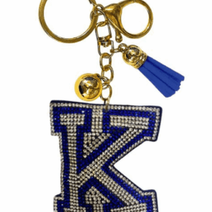 ROYAL BLUE K PUFF KEYCHAIN