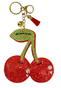 CHERRY CRYSTAL BLING KEYCHAIN