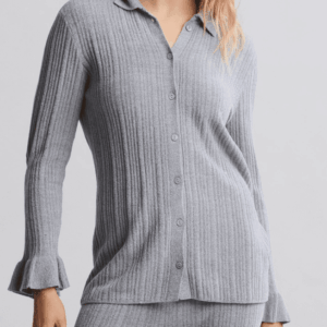 BAREFOOT DREAMS RIBBED RUFFLE CUFF SHIRT