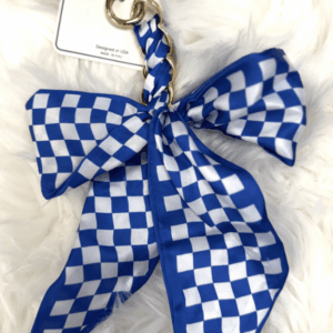CHECKERED BOW BAG CHARMS