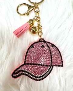 PINK HAT PUFF KEYCHAIN